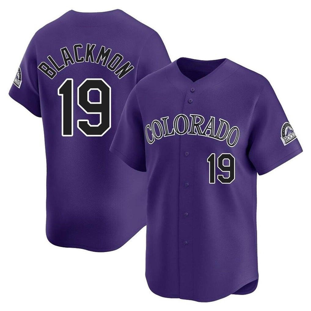 Fenge C.Rockies #19 Charlie Blackmon Player Purple Limited Home Stitched Jerseys