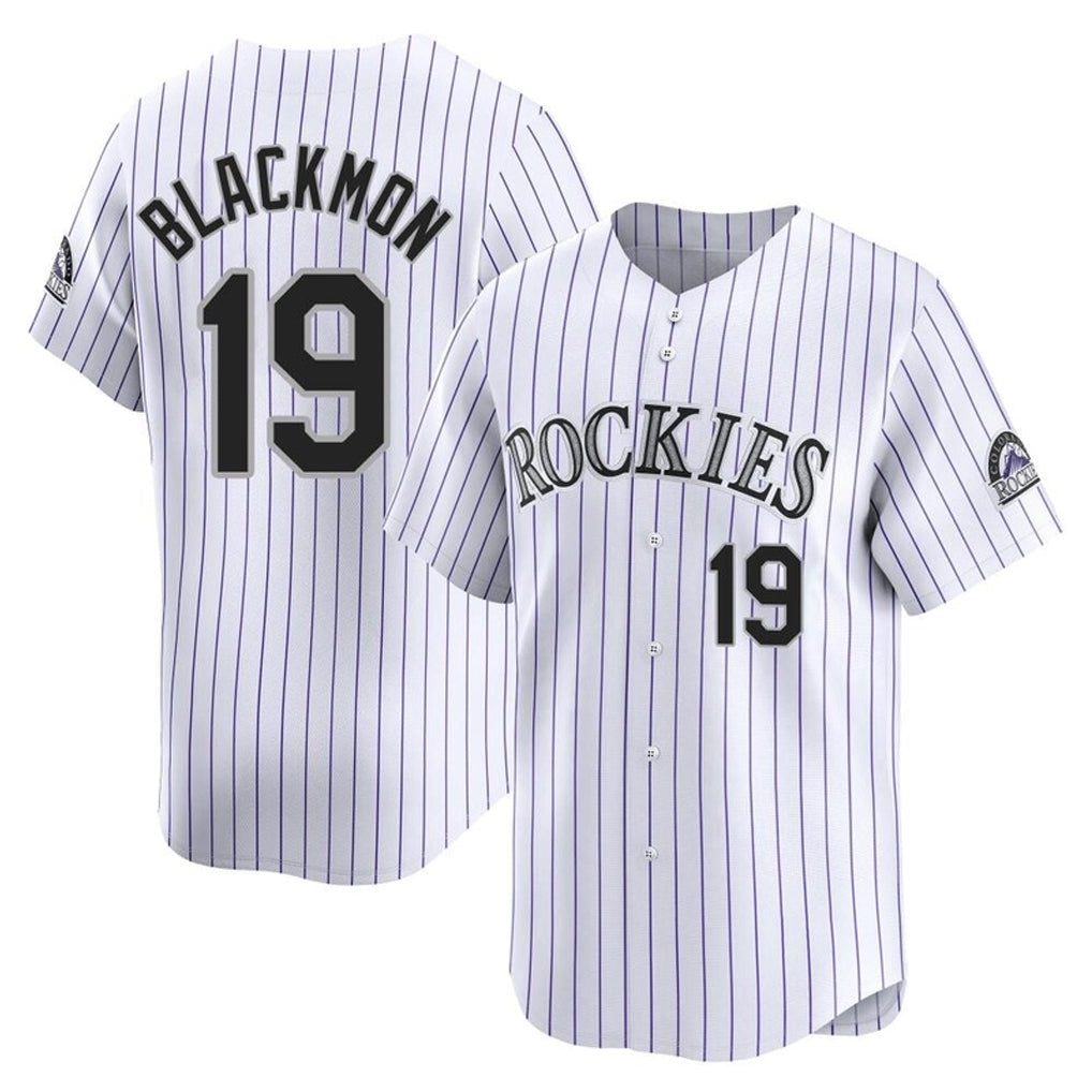 Fenge C.Rockies #19 Charlie Blackmon Player White Limited Home Stitched Jerseys