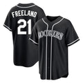 Fenge C.Rockies #21 Kyle Freeland Player Black Fashion Out Home Game Stitched Jerseys