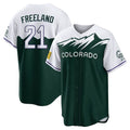 Fenge C.Rockies #21 Kyle Freeland Player Green City Connect Home Game Stitched Jerseys