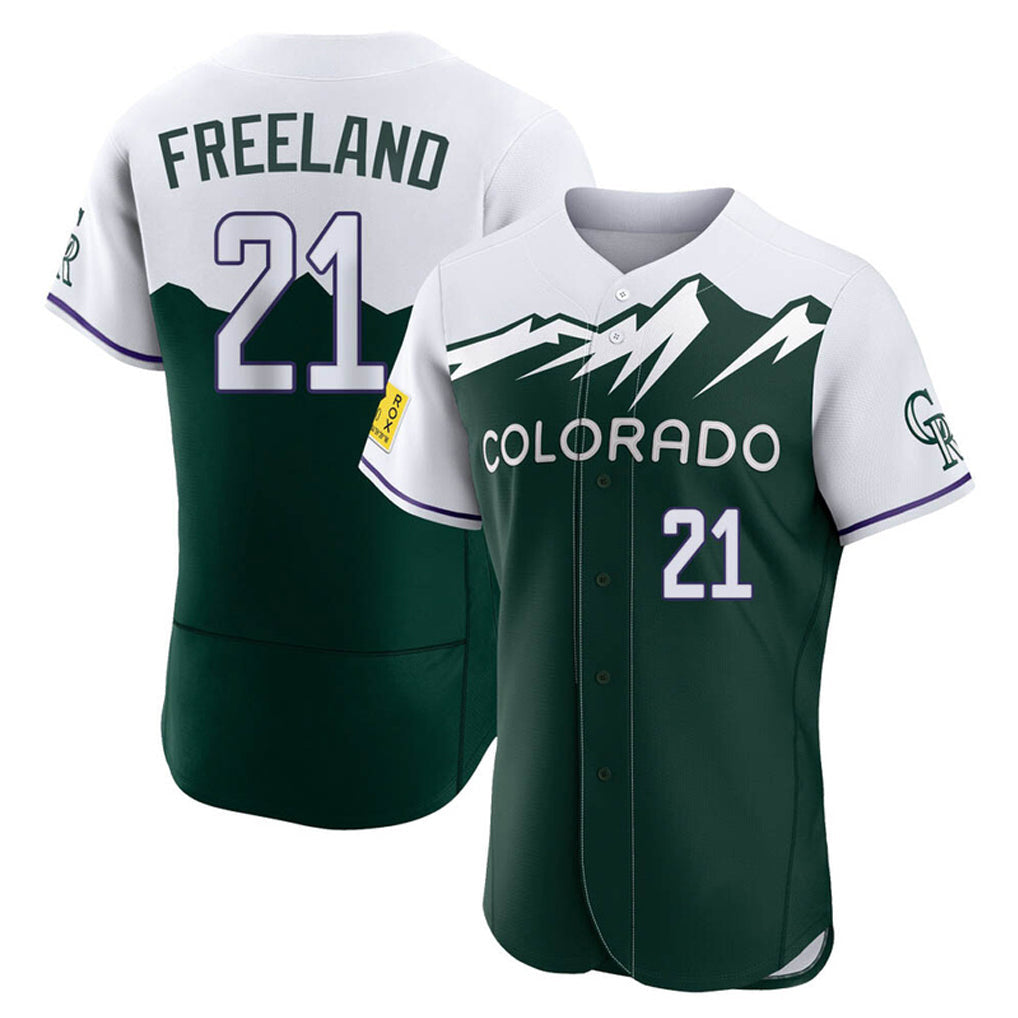 Fenge C.Rockies #21 Kyle Freeland Player Green City Connect Limited Elite Home Stitched Jerseys