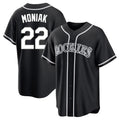 Fenge C.Rockies #22 Mickey Moniak Player Black Fashion Out Home Game Stitched Jerseys