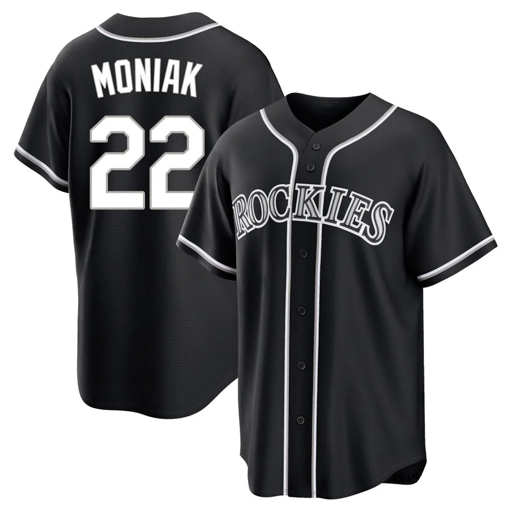 Fenge C.Rockies #22 Mickey Moniak Player Black Fashion Out Home Game Stitched Jerseys