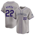 Fenge C.Rockies #22 Mickey Moniak Player Gray Limited Home Stitched Jerseys
