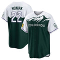Fenge C.Rockies #22 Mickey Moniak Player Green City Connect Home Game Stitched Jerseys