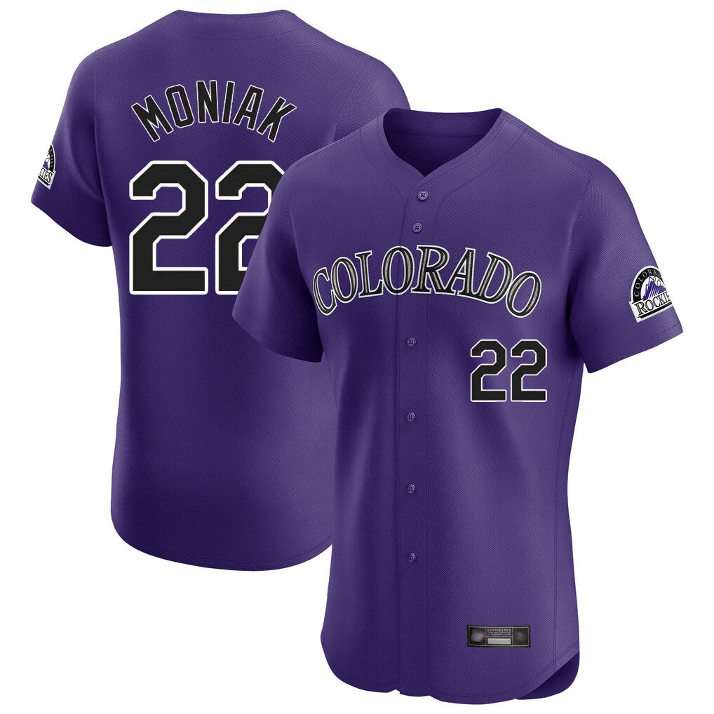 Fenge C.Rockies #22 Mickey Moniak Player Purple Limited Elite Home Stitched Jerseys
