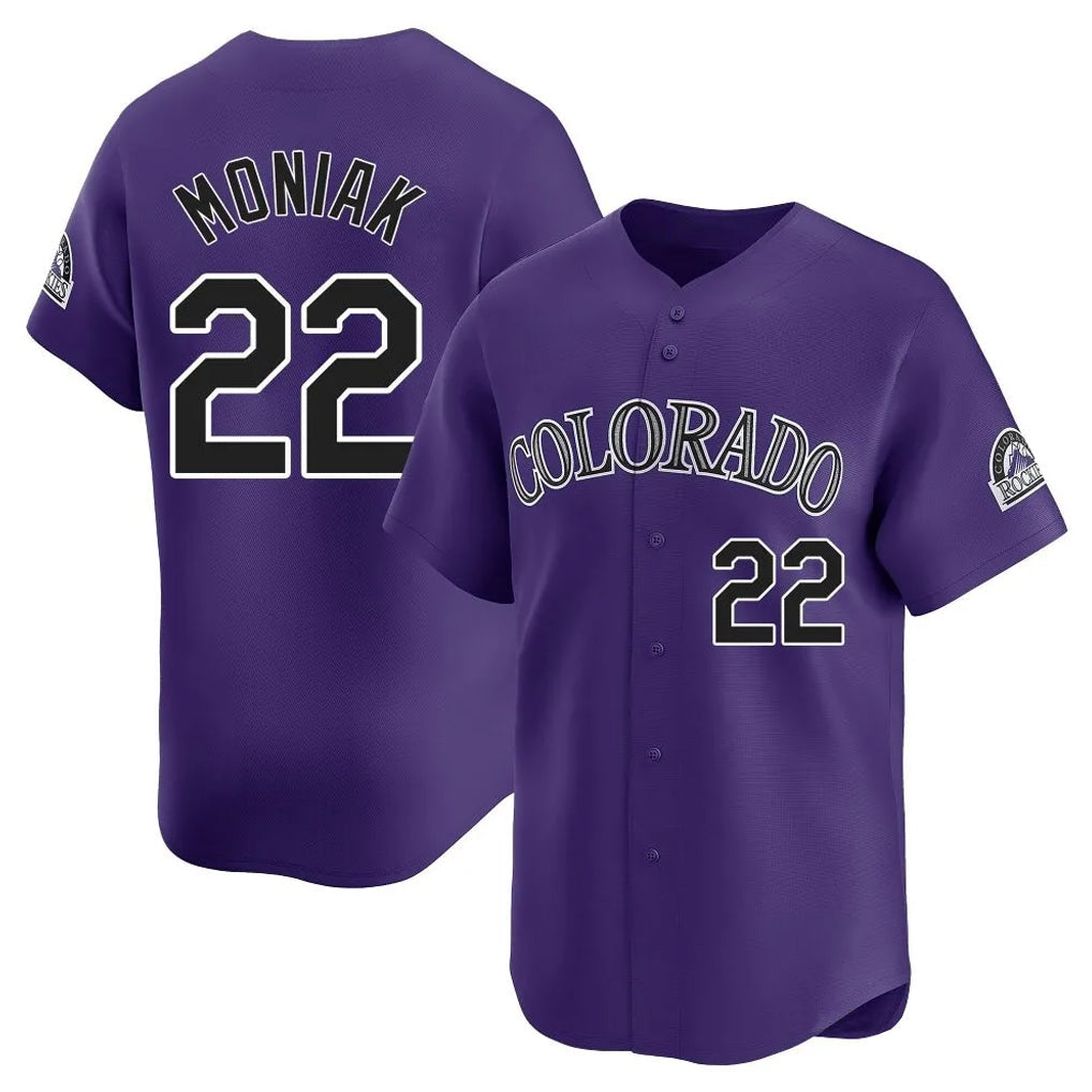 Fenge C.Rockies #22 Mickey Moniak Player Purple Limited Home Stitched Jerseys