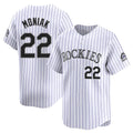 Fenge C.Rockies #22 Mickey Moniak Player White Limited Home Stitched Jerseys