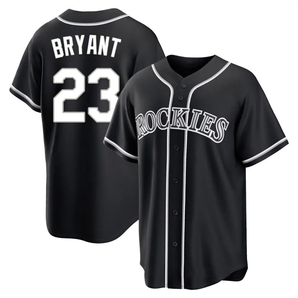 Fenge C.Rockies #23 Kris Bryant Player Black Fashion Out Home Game Stitched Jerseys