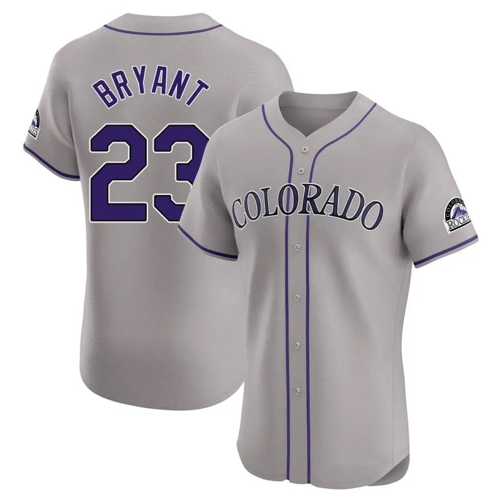 Fenge C.Rockies #23 Kris Bryant Player Gray Limited Elite Home Stitched Jerseys