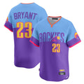 Fenge C.Rockies #23 Kris Bryant Player Purple-Light Blue City Connect Limited Home T-shirt Stitched Jerseys