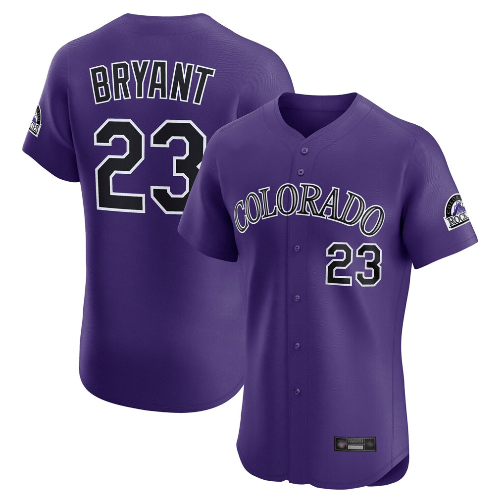 Fenge C.Rockies #23 Kris Bryant Player Purple Limited Elite Home Stitched Jerseys