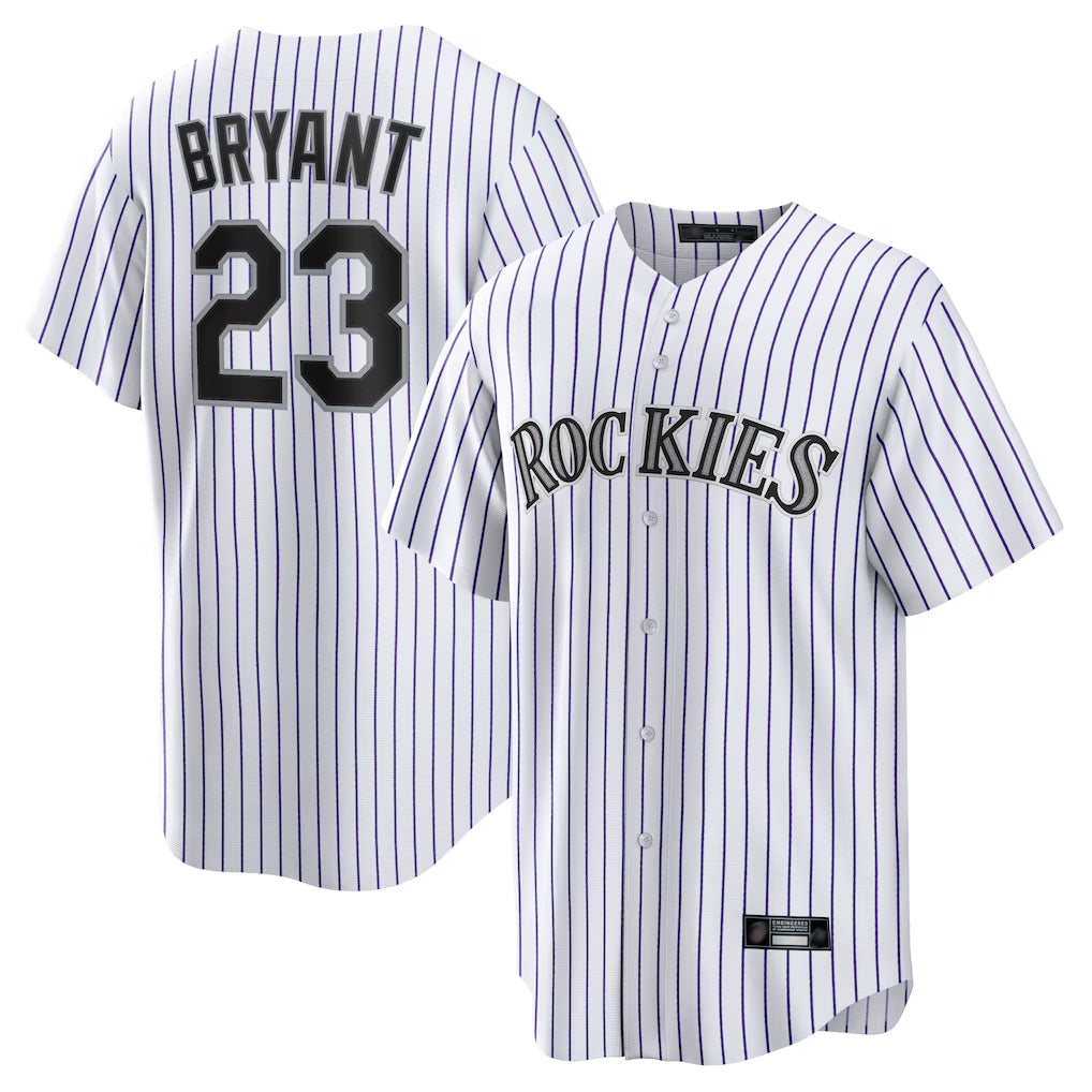 Fenge C.Rockies #23 Kris Bryant Player White Game Home Stitched Jerseys