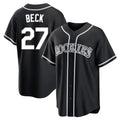 Fenge C.Rockies #27 Jordan Beck Player Black Fashion Out Home Game Stitched Jerseys