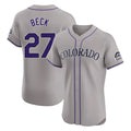 Fenge C.Rockies #27 Jordan Beck Player Gray Limited Elite Home Stitched Jerseys