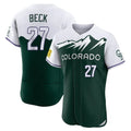 Fenge C.Rockies #27 Jordan Beck Player Green City Connect Limited Elite Home Stitched Jerseys