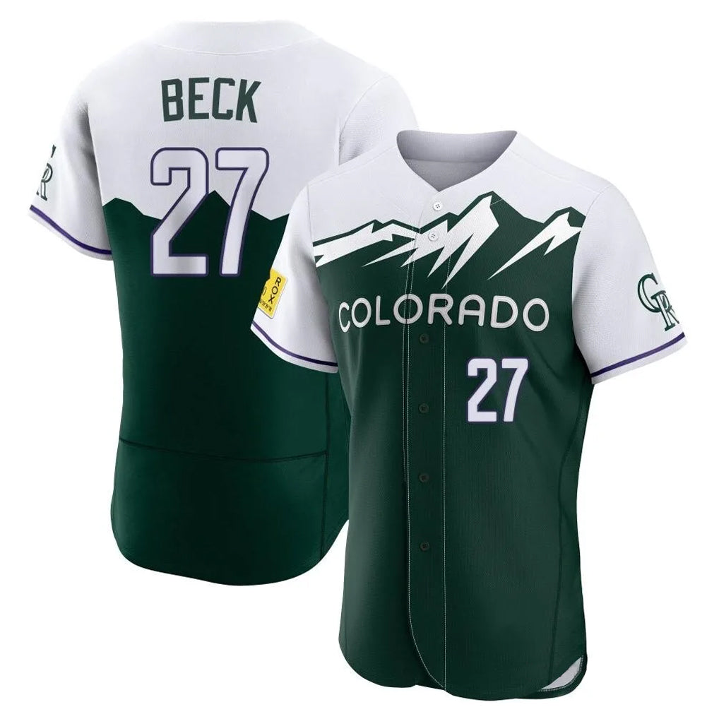 Fenge C.Rockies #27 Jordan Beck Player Green City Connect Limited Elite Home Stitched Jerseys