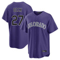 Fenge C.Rockies #27 Jordan Beck Player Purple Game Home Stitched Jerseys