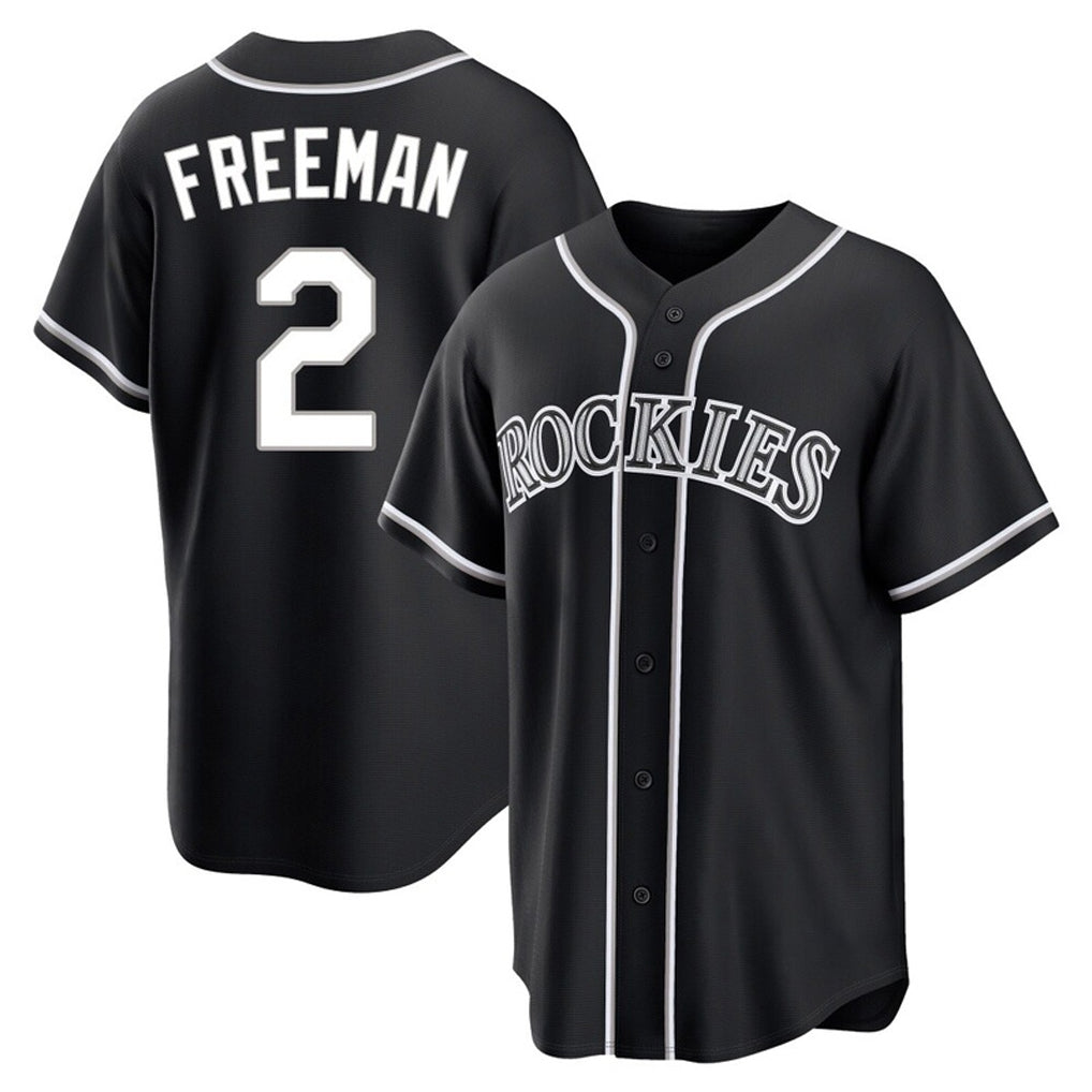 Fenge C.Rockies #2 Tyler Freeman Player Black Fashion Out Home Game Stitched Jerseys