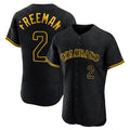 Fenge C.Rockies #2 Tyler Freeman Player Black Snake Skin City Limited Elite Home Stitched Jerseys