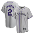 Fenge C.Rockies #2 Tyler Freeman Player Gray Game Home Stitched Jerseys