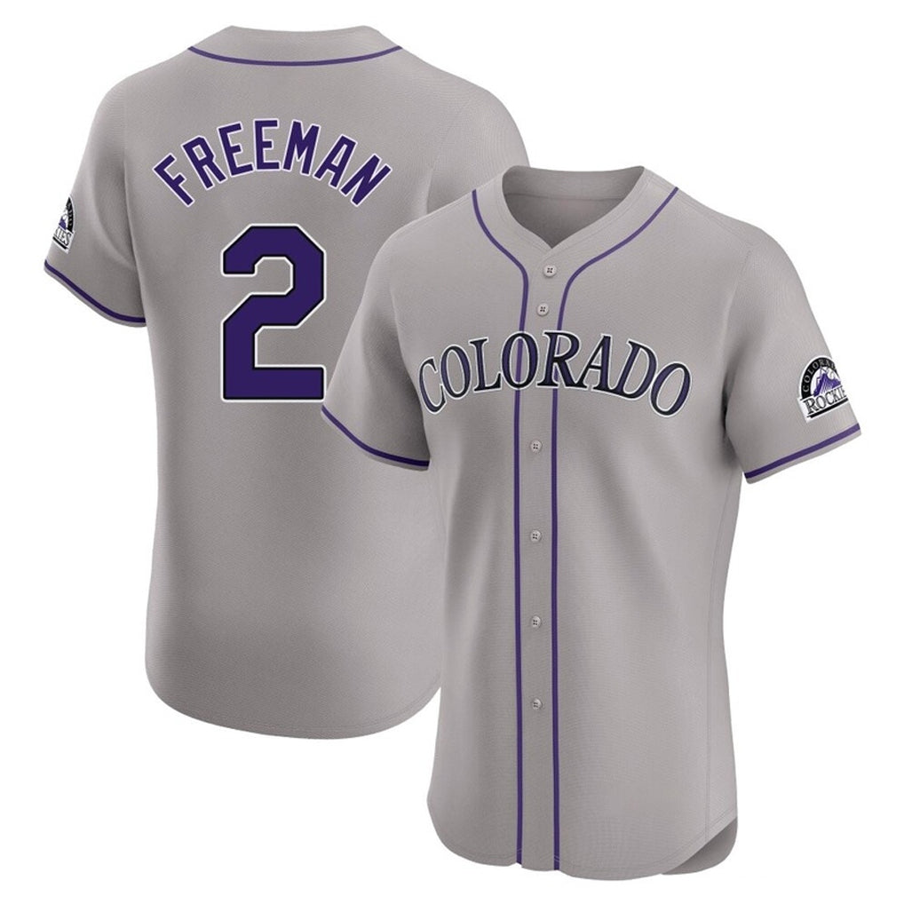 Fenge C.Rockies #2 Tyler Freeman Player Gray Limited Elite Home Stitched Jerseys