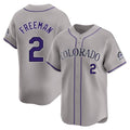 Fenge C.Rockies #2 Tyler Freeman Player Gray Limited Home Stitched Jerseys