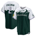 Fenge C.Rockies #2 Tyler Freeman Player Green City Connect Home Game Stitched Jerseys