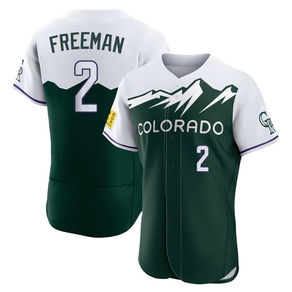 Fenge C.Rockies #2 Tyler Freeman Player Green City Connect Limited Elite Home Stitched Jerseys