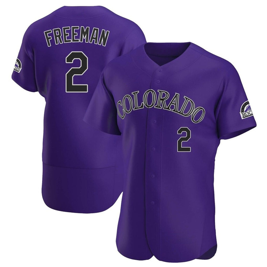 Fenge C.Rockies #2 Tyler Freeman Player Purple Limited Elite Home Stitched Jerseys