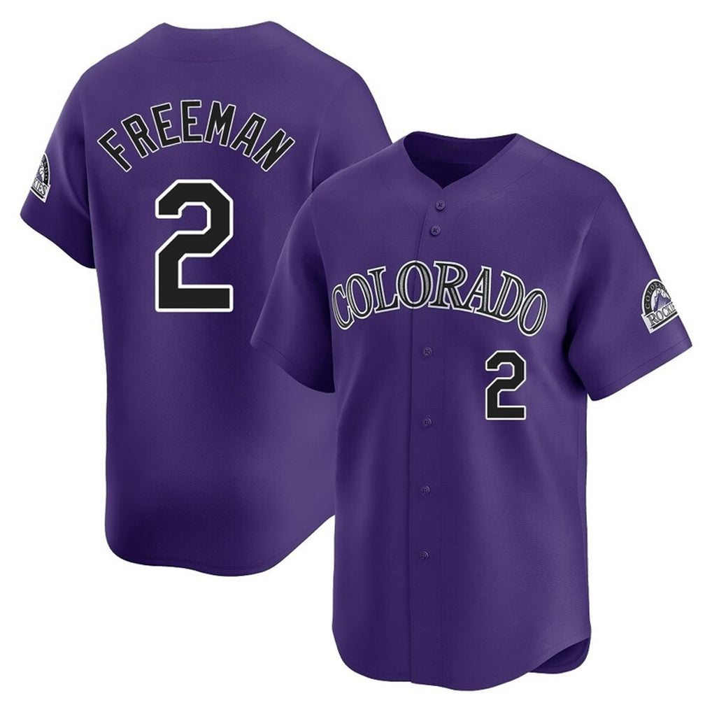 Fenge C.Rockies #2 Tyler Freeman Player Purple Limited Home Stitched Jerseys