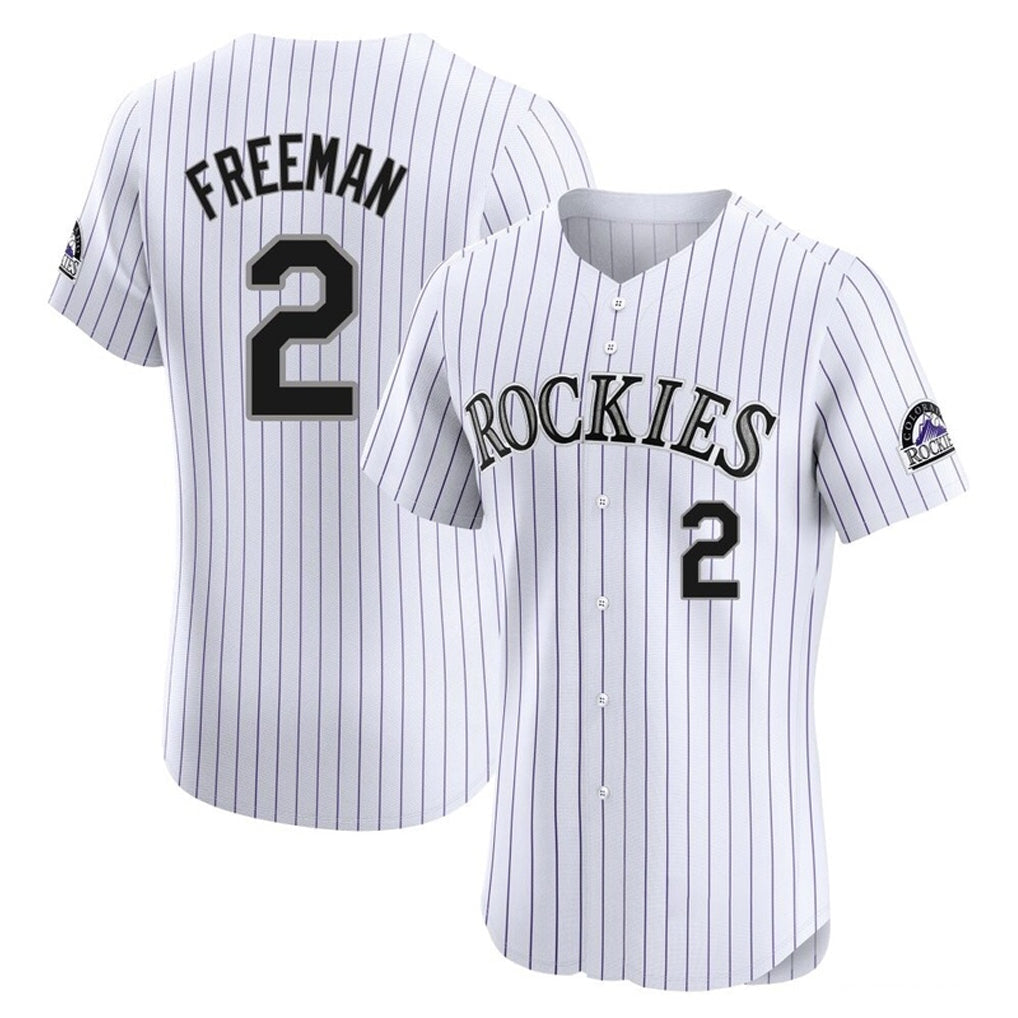 Fenge C.Rockies #2 Tyler Freeman Player White Limited Elite Home Stitched Jerseys