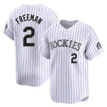 Fenge C.Rockies #2 Tyler Freeman Player White Limited Home Stitched Jerseys