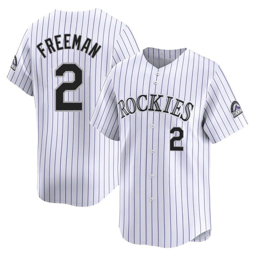 Fenge C.Rockies #2 Tyler Freeman Player White Limited Home Stitched Jerseys