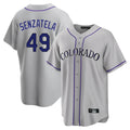 Fenge C.Rockies #49 Antonio Senzatela Player Gray Game Home Stitched Jerseys
