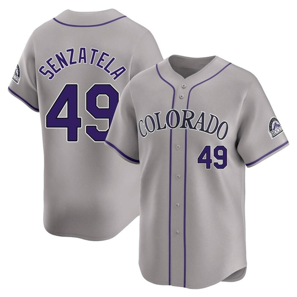 Fenge C.Rockies #49 Antonio Senzatela Player Gray Limited Home Stitched Jerseys