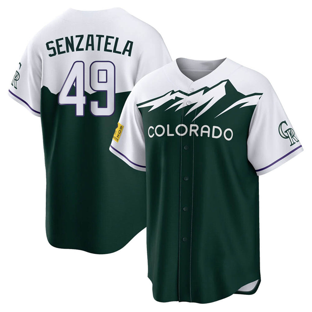 Fenge C.Rockies #49 Antonio Senzatela Player Green City Connect Home Game Stitched Jerseys
