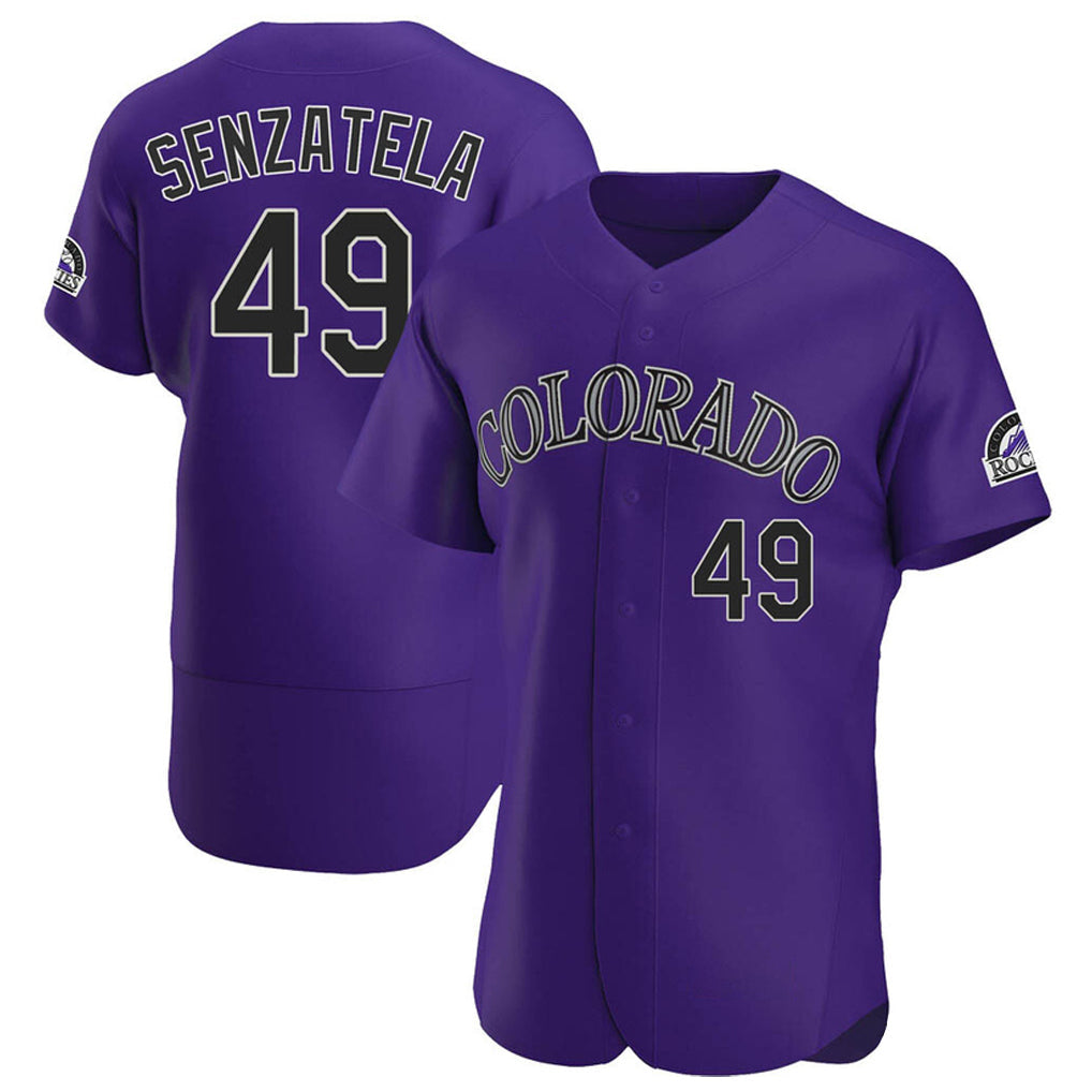 Fenge C.Rockies #49 Antonio Senzatela Player Purple Limited Elite Home Stitched Jerseys