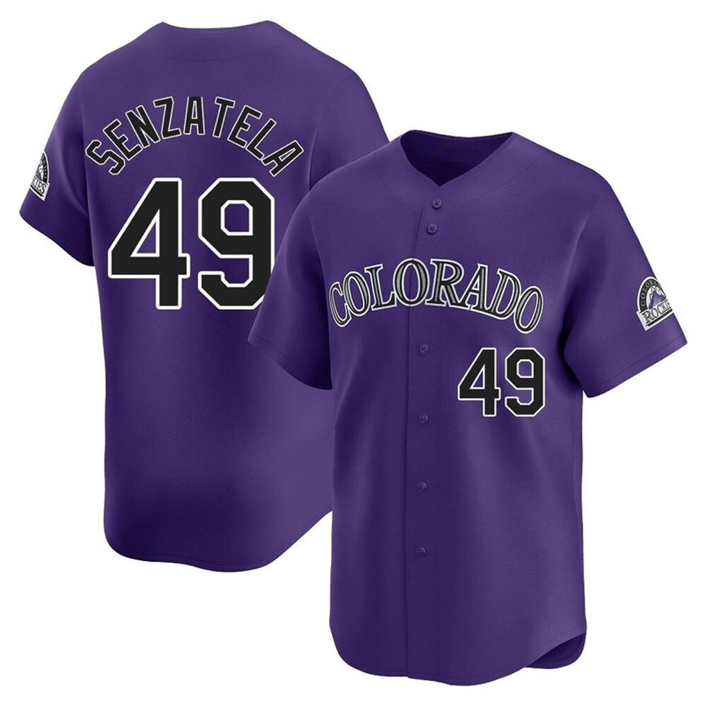 Fenge C.Rockies #49 Antonio Senzatela Player Purple Limited Home Stitched Jerseys