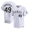 Fenge C.Rockies #49 Antonio Senzatela Player White Limited Home Stitched Jerseys