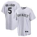 Fenge C.Rockies #5 Matt Holliday Player White Game Home Stitched Jerseys