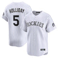 Fenge C.Rockies #5 Matt Holliday Player White Limited Home Stitched Jerseys