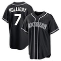 Fenge C.Rockies #7 Matt Holliday Player Black Fashion Out Home Game Stitched Jerseys