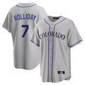 Fenge C.Rockies #7 Matt Holliday Player Gray Game Home Stitched Jerseys