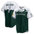 Fenge C.Rockies #7 Matt Holliday Player Green City Connect Home Game Stitched Jerseys