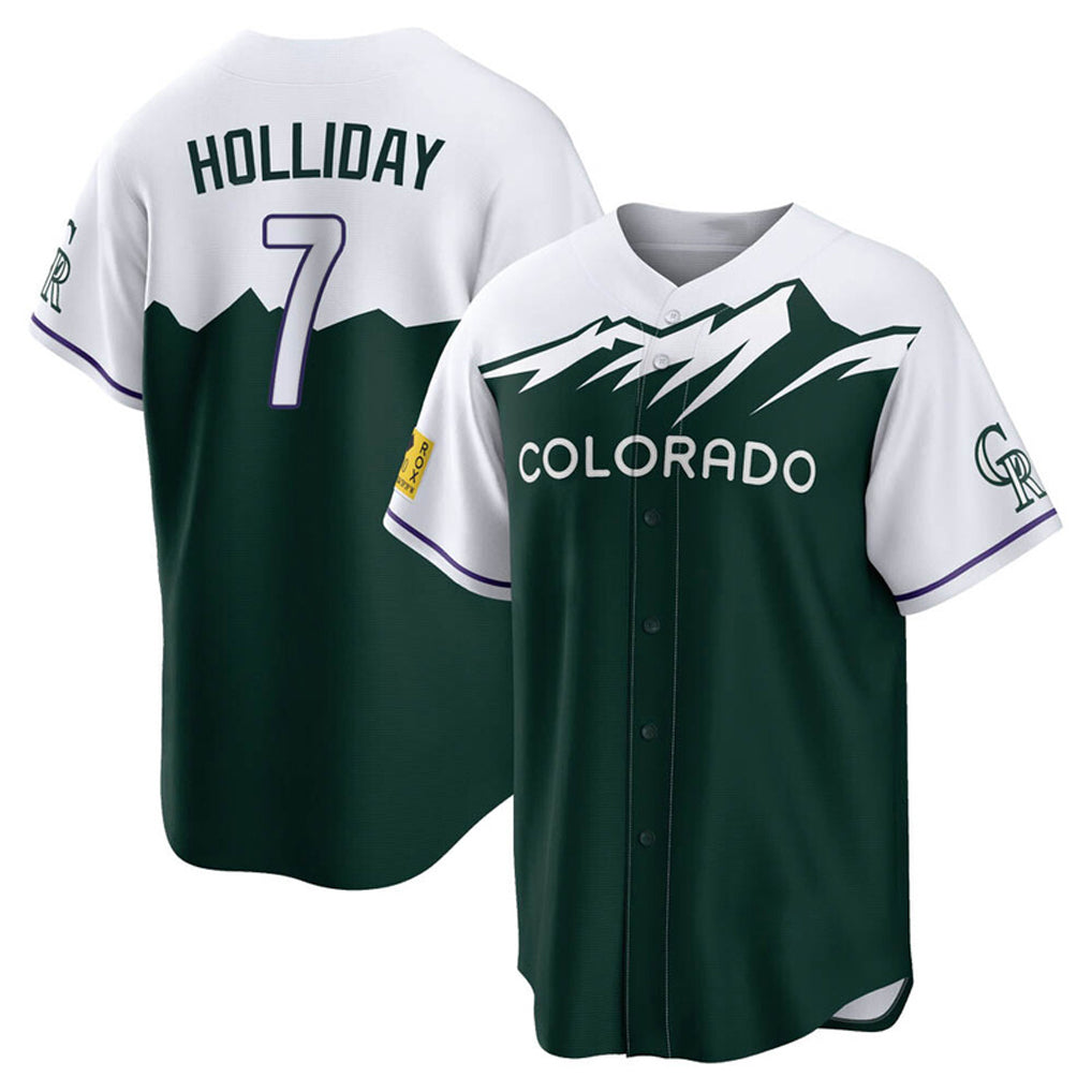 Fenge C.Rockies #7 Matt Holliday Player Green City Connect Home Game Stitched Jerseys
