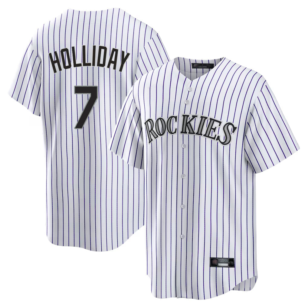 Fenge C.Rockies #7 Matt Holliday Player White Game Home Stitched Jerseys