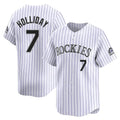 Fenge C.Rockies #7 Matt Holliday Player White Limited Home Stitched Jerseys