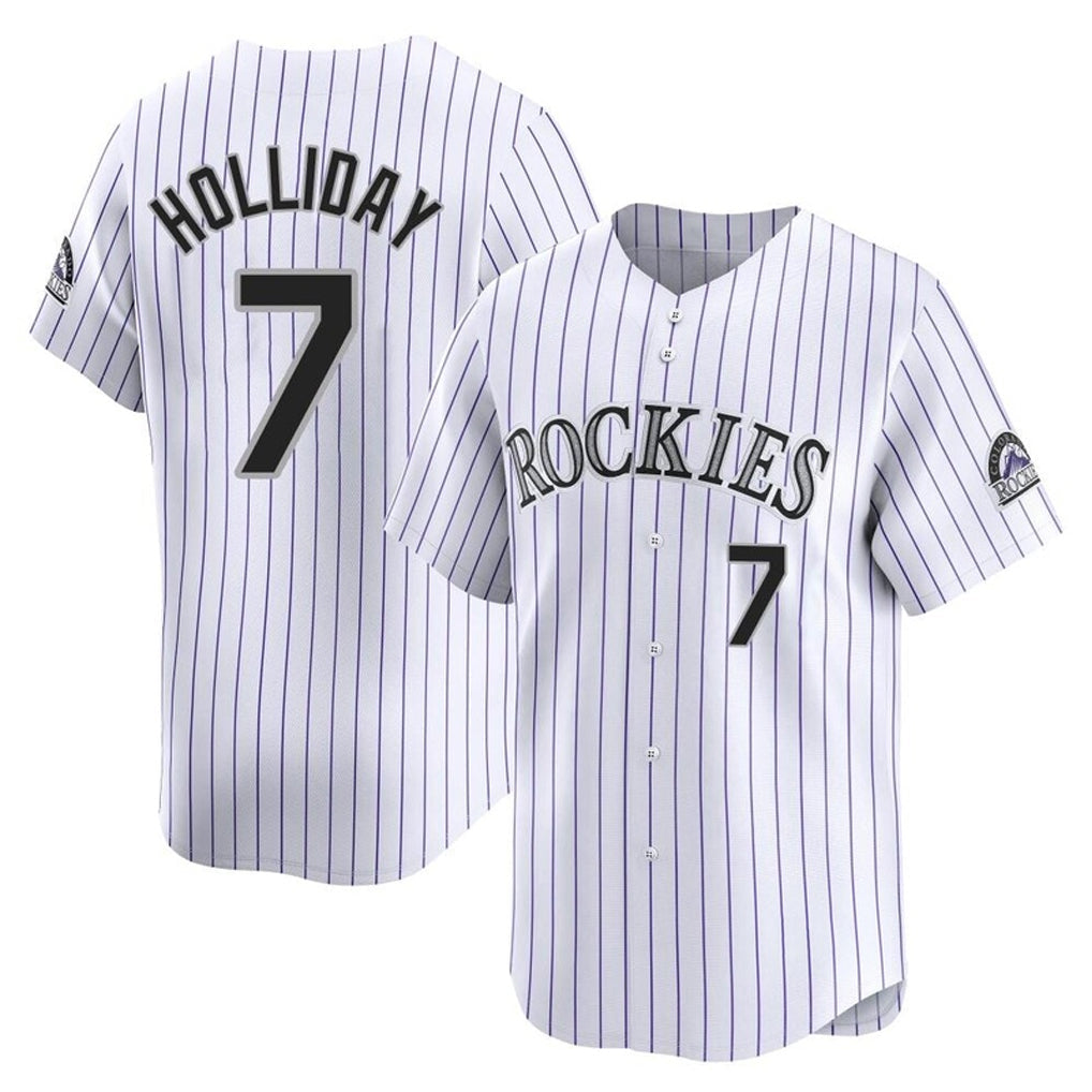 Fenge C.Rockies #7 Matt Holliday Player White Limited Home Stitched Jerseys
