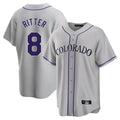 Fenge C.Rockies #8 Ryan Ritter Player Gray Game Home Stitched Jerseys